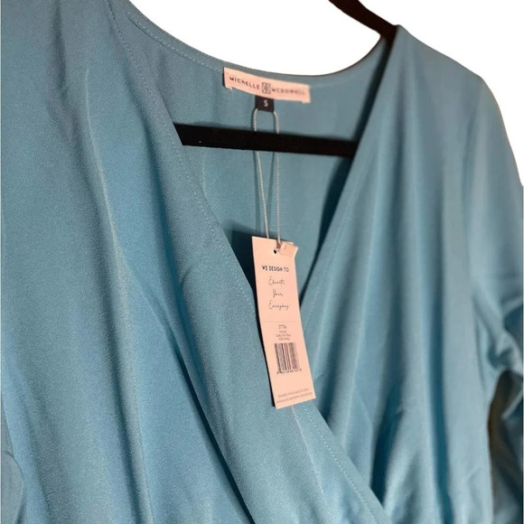 Michelle McDowell NWT Women's Blue Flowy V-Neck Brunch Carolyn Dress Size Small - Picture 4 of 7